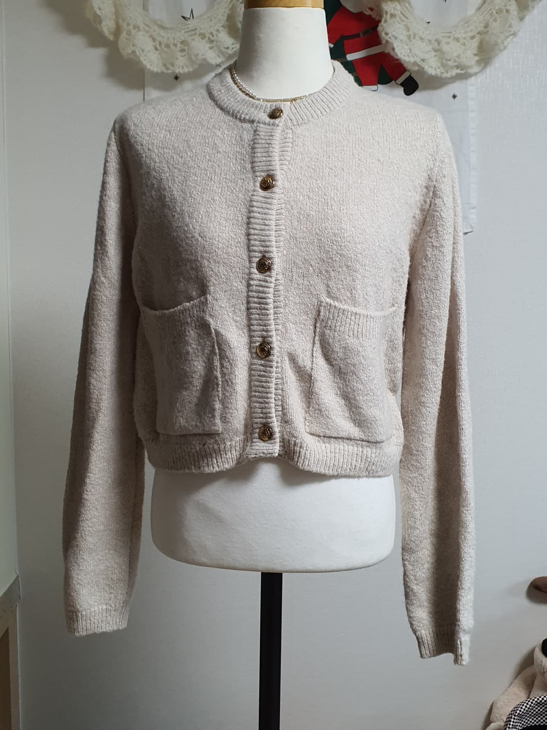 [모리걸] 아이보리 포켓 가디건 상품이미지1