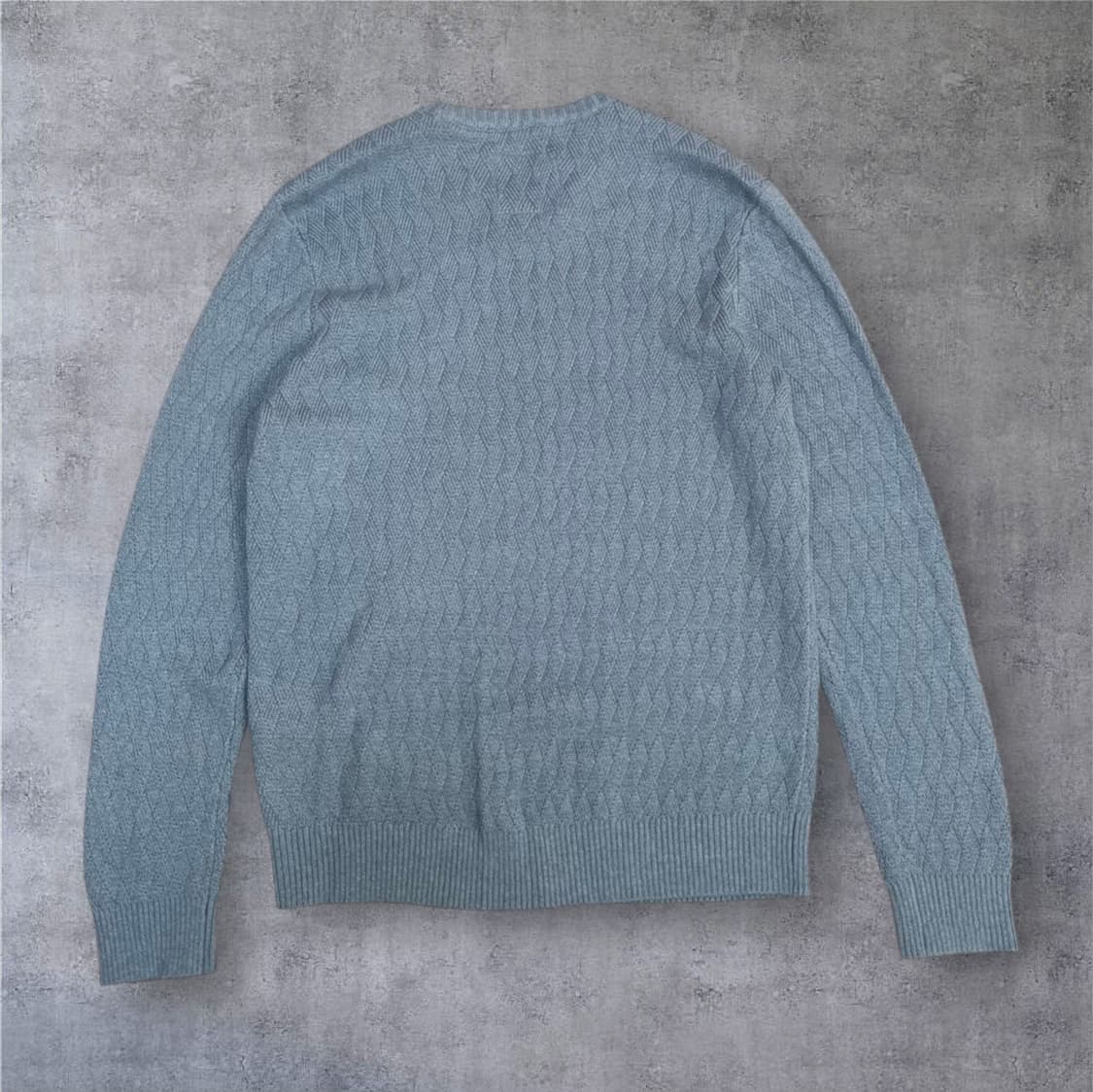 홀리스터 Hollister 스카이블루 헤링본 패턴 라운드넥 니트 XL 상품이미지5
