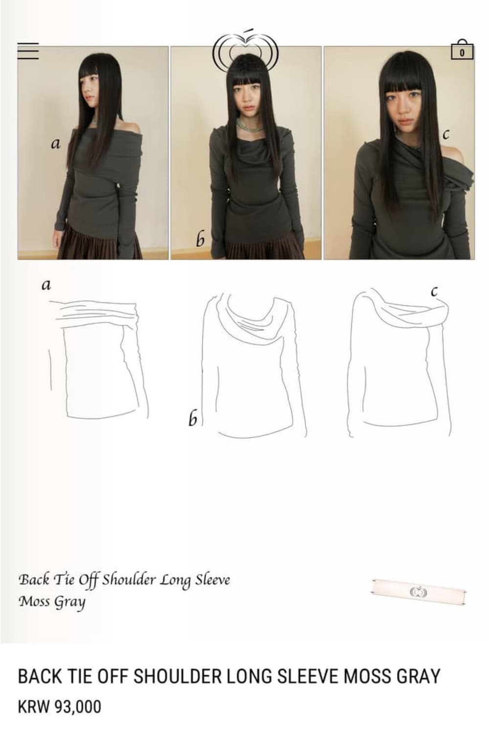콜로신스 BACK TIE OFF SHOULDER LONG SLEEVE 상품이미지2