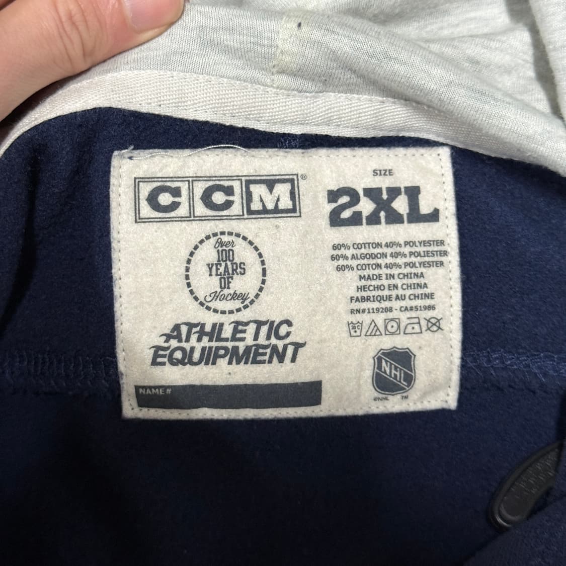 CCM x NHL 빅사이즈 100주년 기념 하키 매쉬 디테일 후디 상품이미지7
