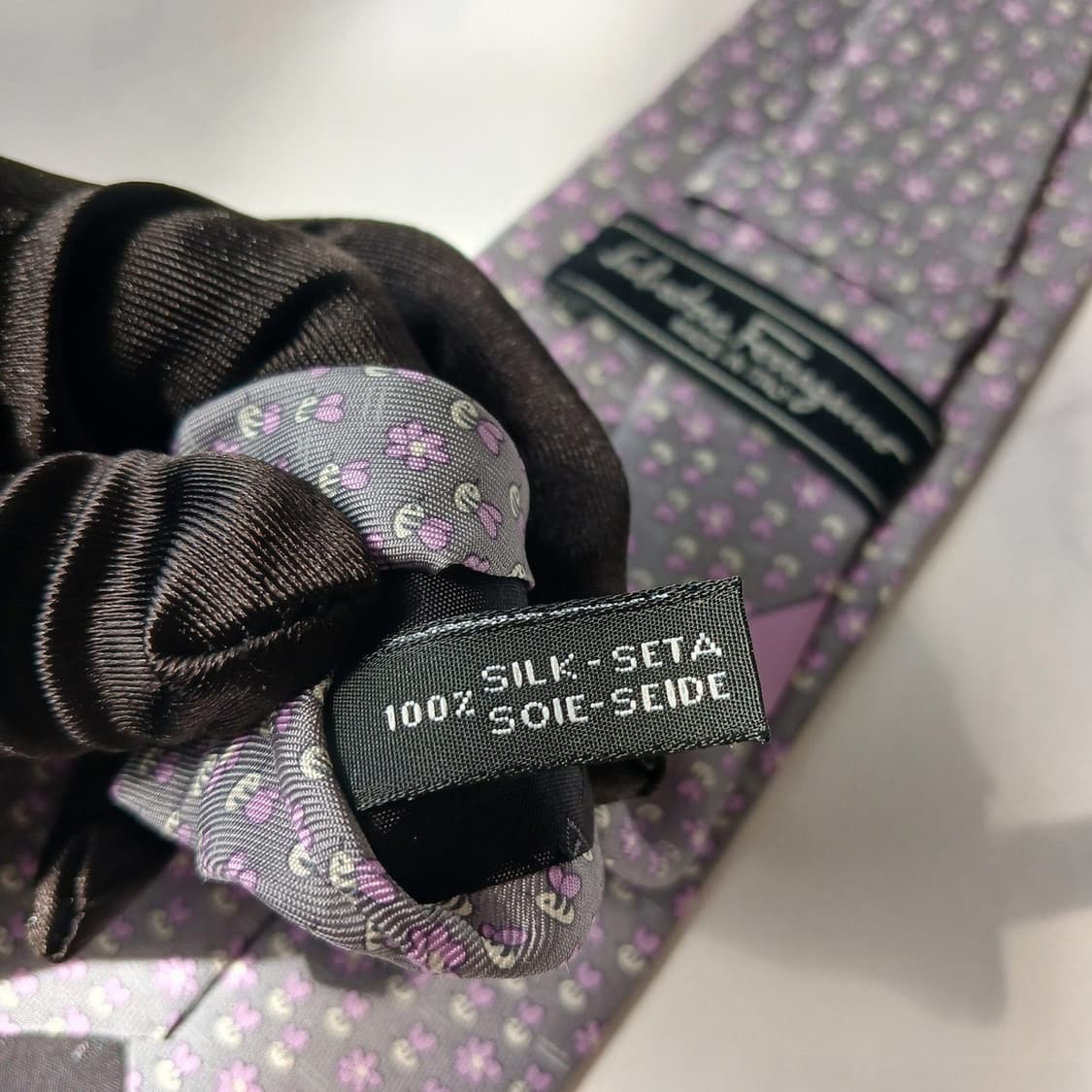 살바토레 페라가모 플라워 패턴 넥타이 8.8cm S~A+등급 E793 상품이미지9