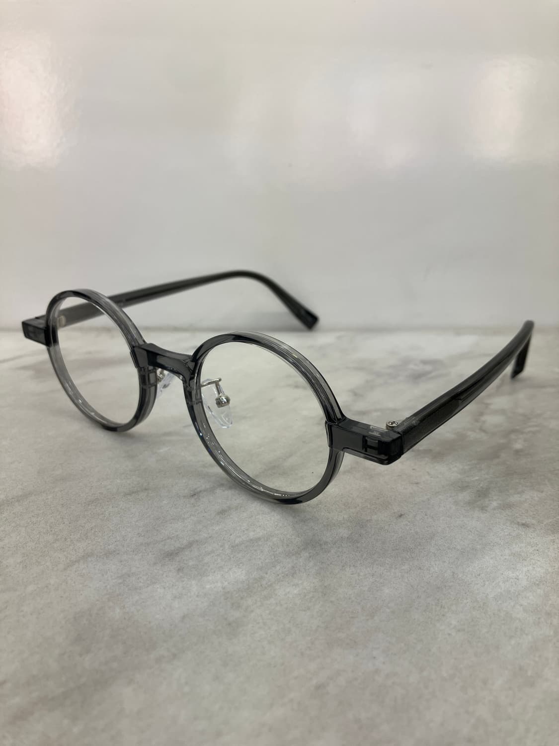 B61 HL 유광 그레이 라운드 뿔테 안경7671 상품이미지7