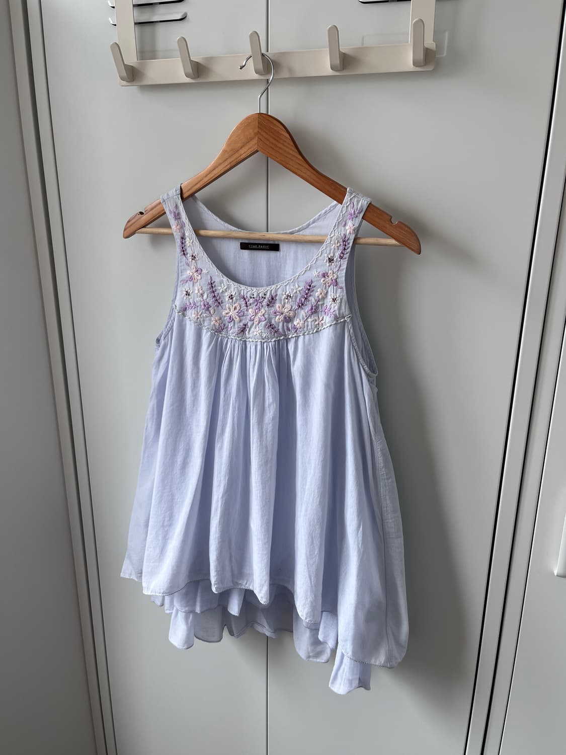 Ciaopanic 파스텔 꽃 자수 레이어드 슬리브리스 상품이미지2