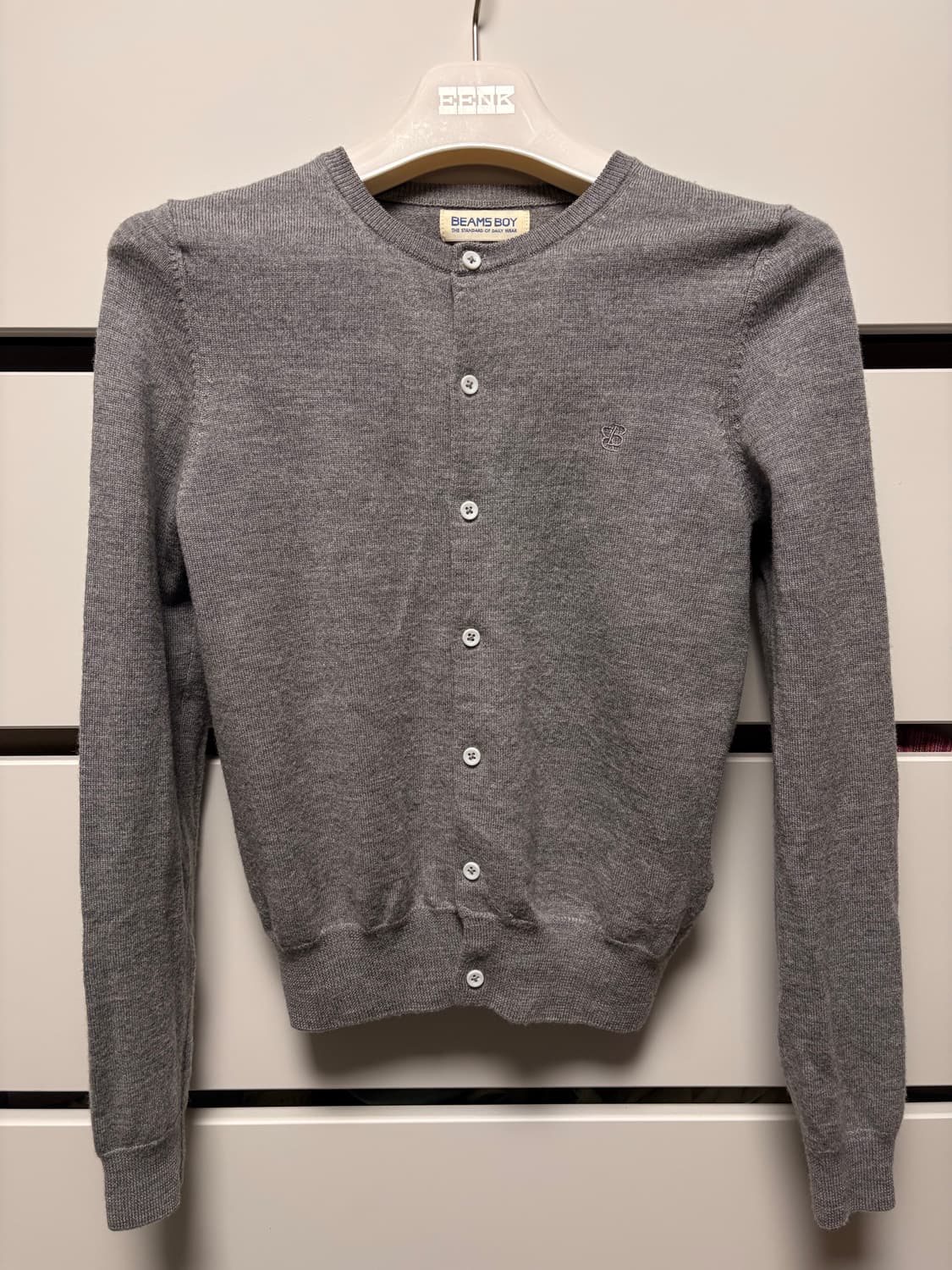 BEAMS BOY 빔즈보이 그레이 라운드넥 가디건 상품이미지1