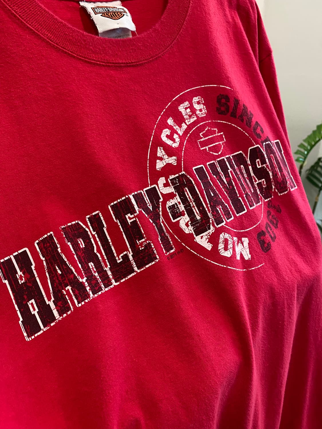 [L]할리데이비슨 레드 반팔 상품이미지3