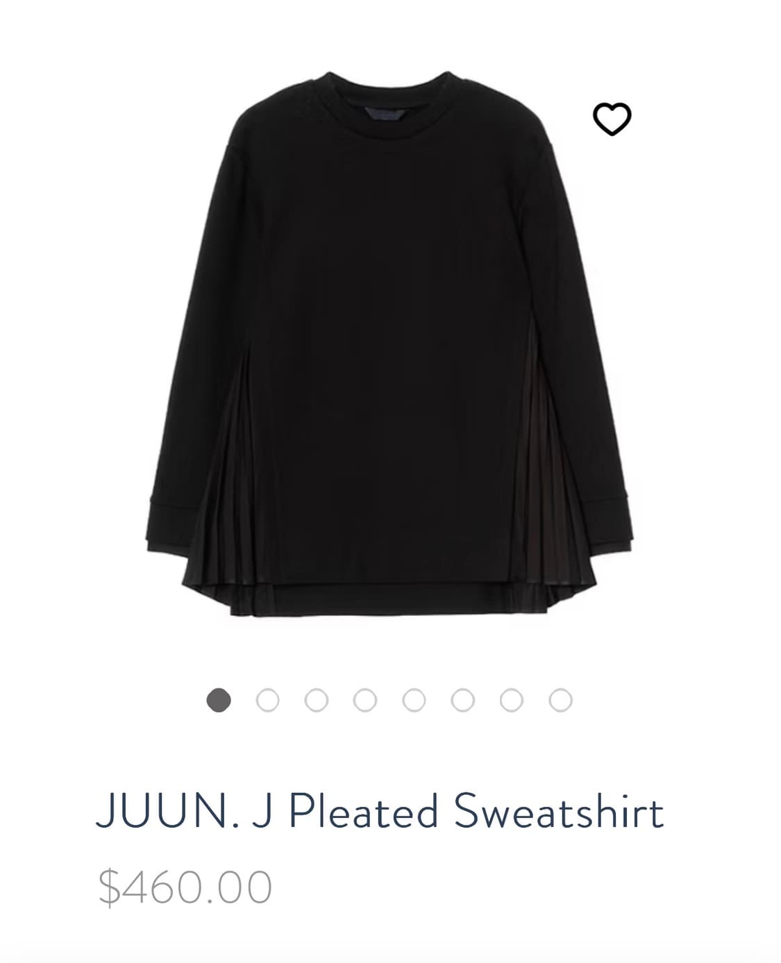 준지 20SS 사이드 플리츠 스웻셔츠 상품이미지1