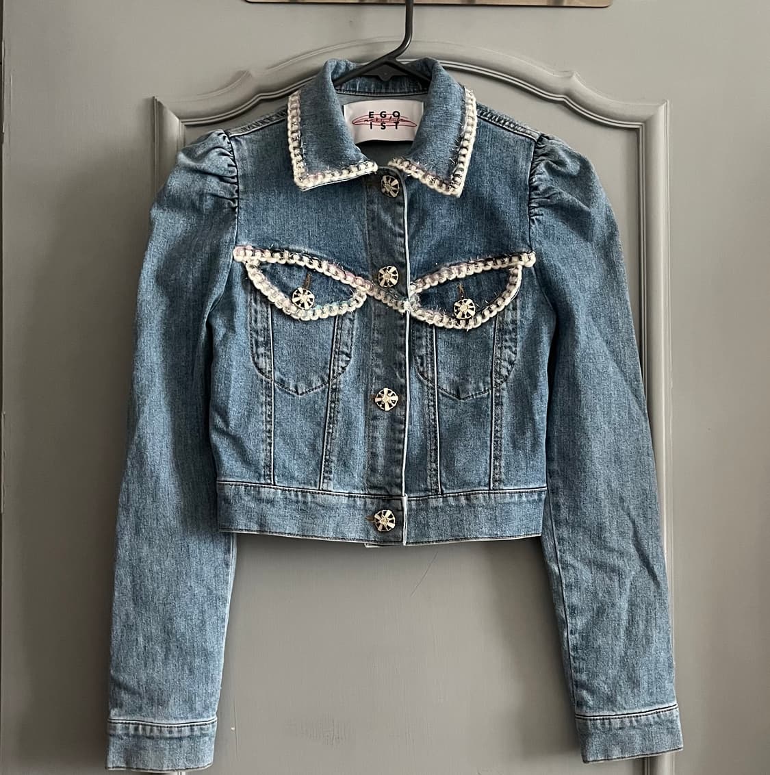 에고이스트 어깨 셔링 데님 자켓 55사이즈 상품이미지6