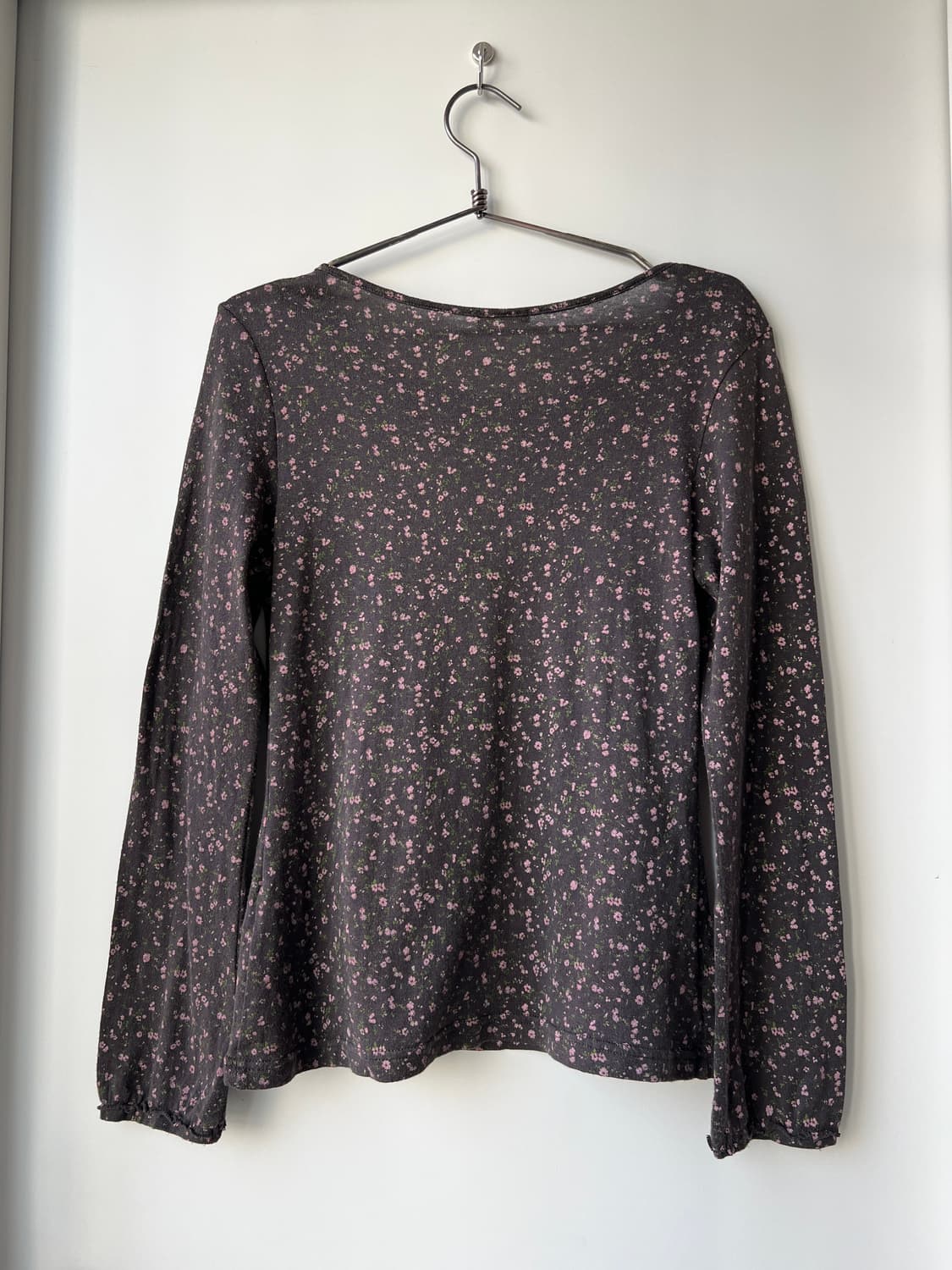 브라운 플라워 슬리브 탑 상품이미지2