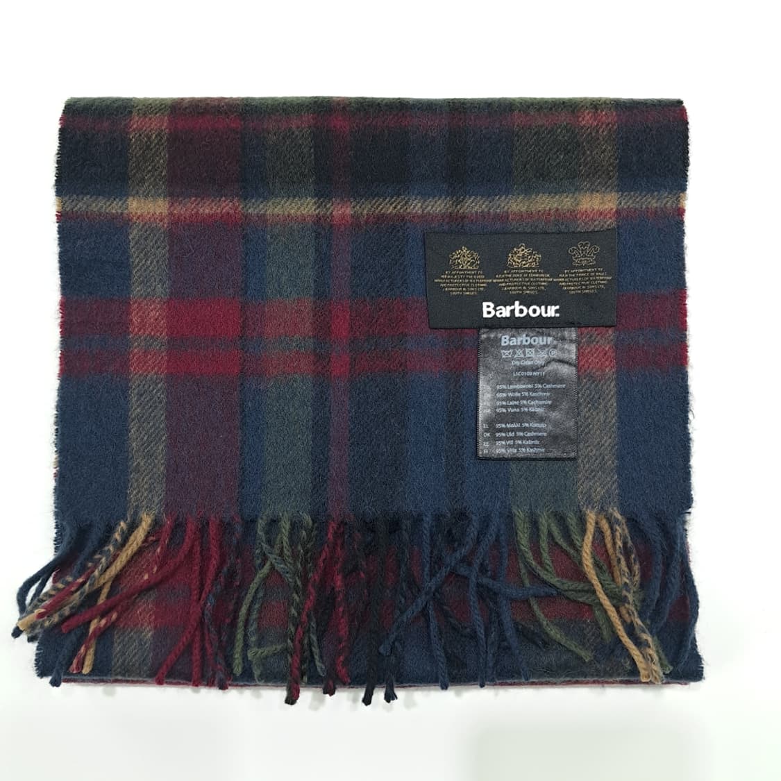 MX241 바버 퍼플 로얄 타탄체크 램스울 캐시미어 목도리 머플러 상품이미지6