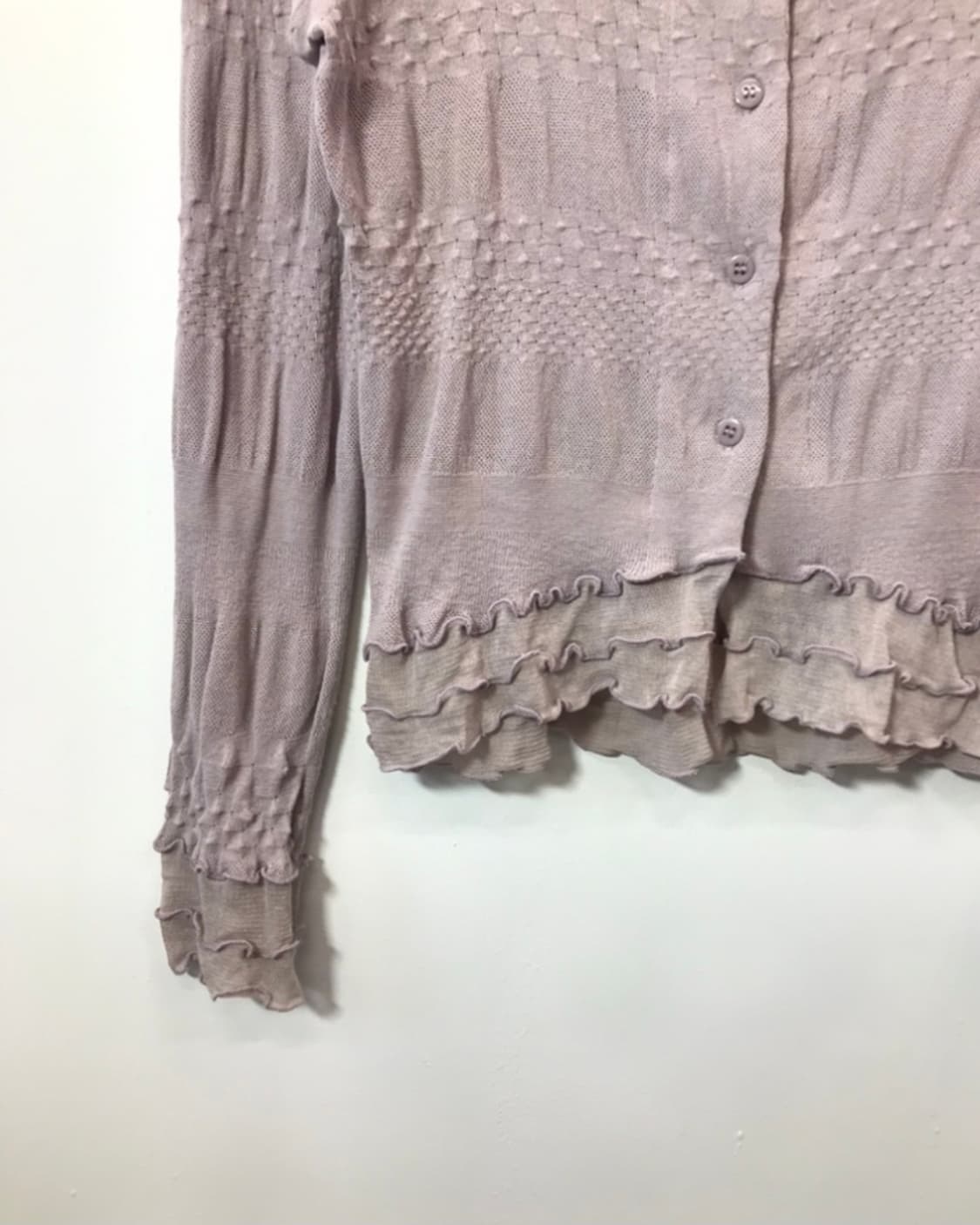 Jpn Pastel Lavender Ruffle Lace Cardigan 상품이미지4