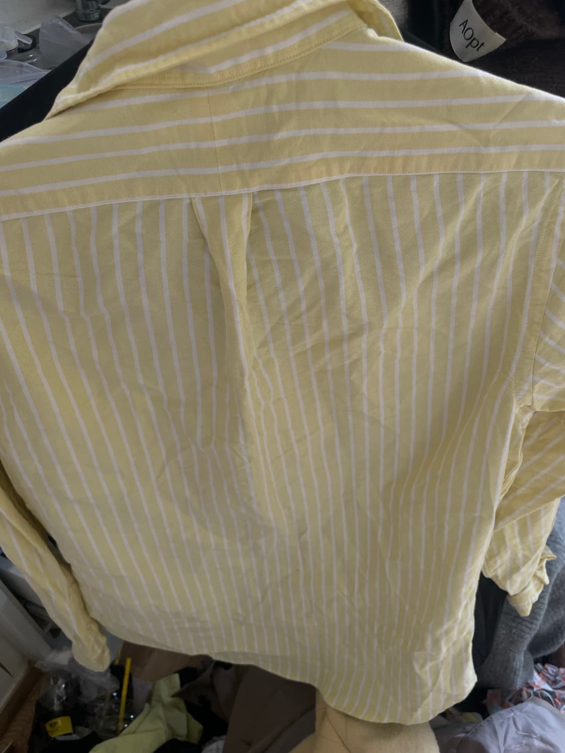 폴로 랄프로렌 옐로우 클래식핏 스트라이프 셔츠 S 상품이미지8