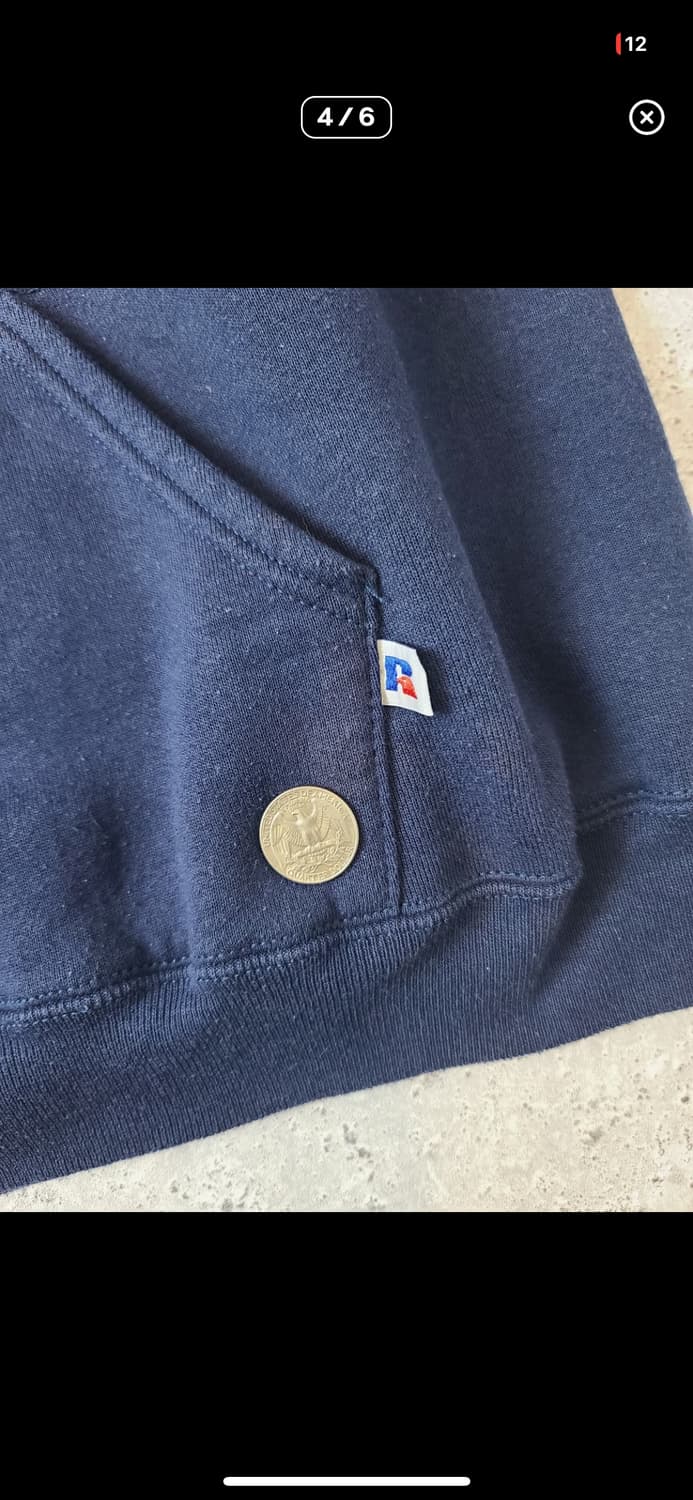 80s russell hoodie navy 상품이미지4