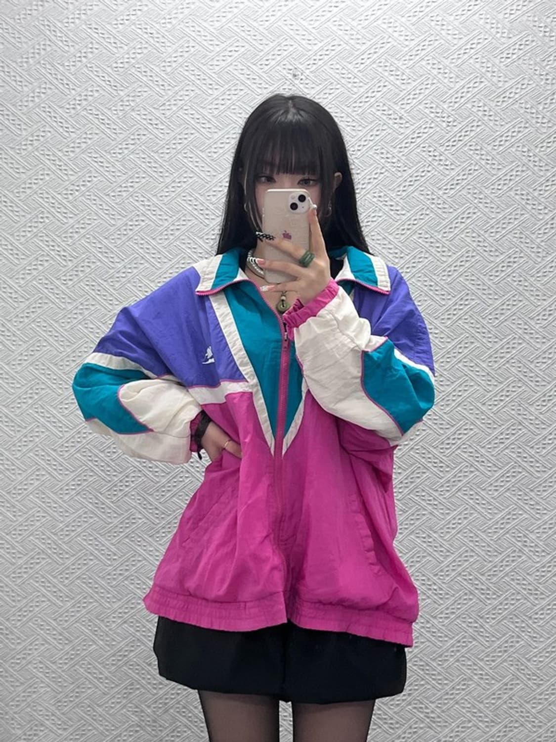 나이키 올드스쿨 레트로 키치 멀티컬러 바람막이 자켓 L C10537 상품이미지1