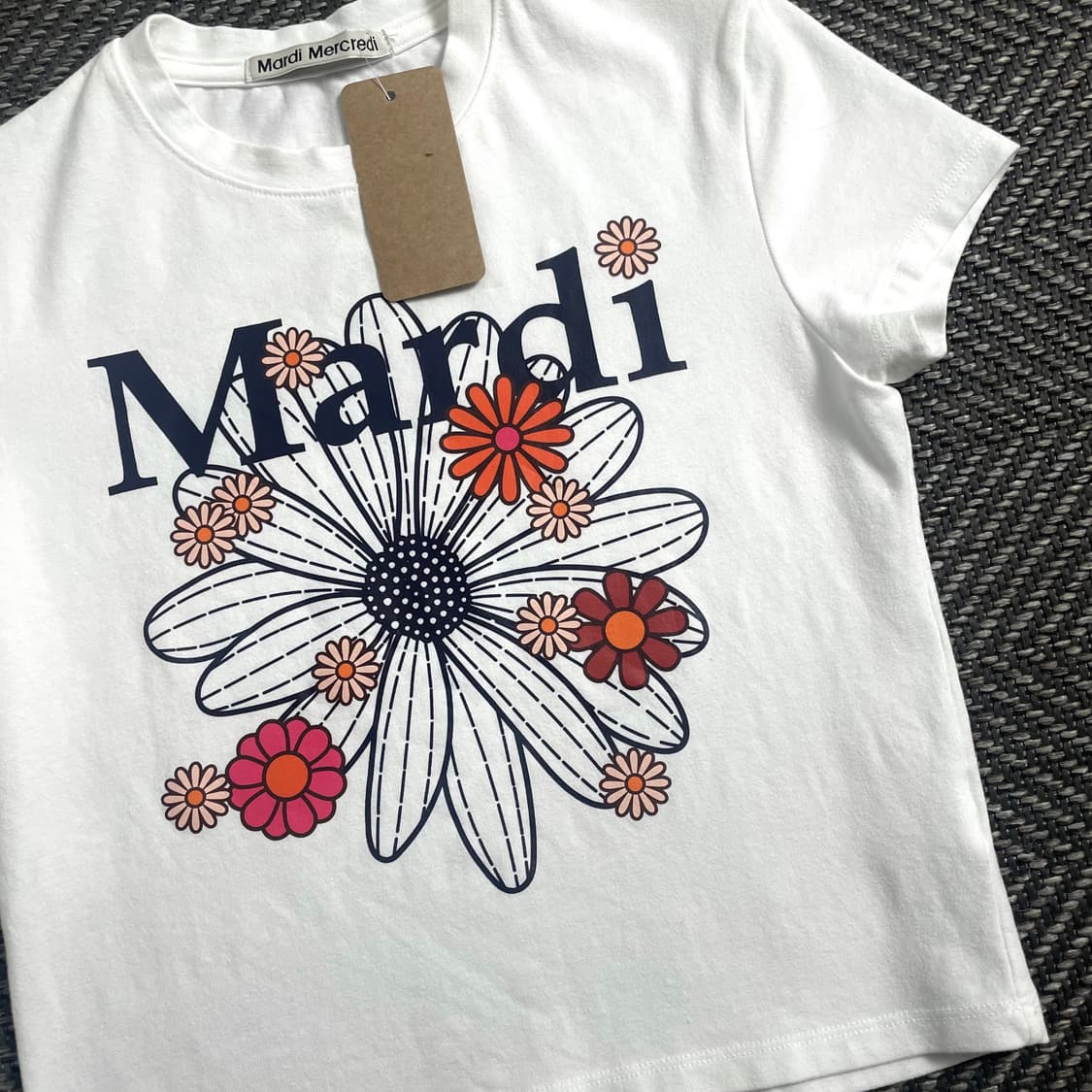 마르디 메크르디 플로럴 로고 크롭 반팔 티셔츠o 4657 상품이미지2