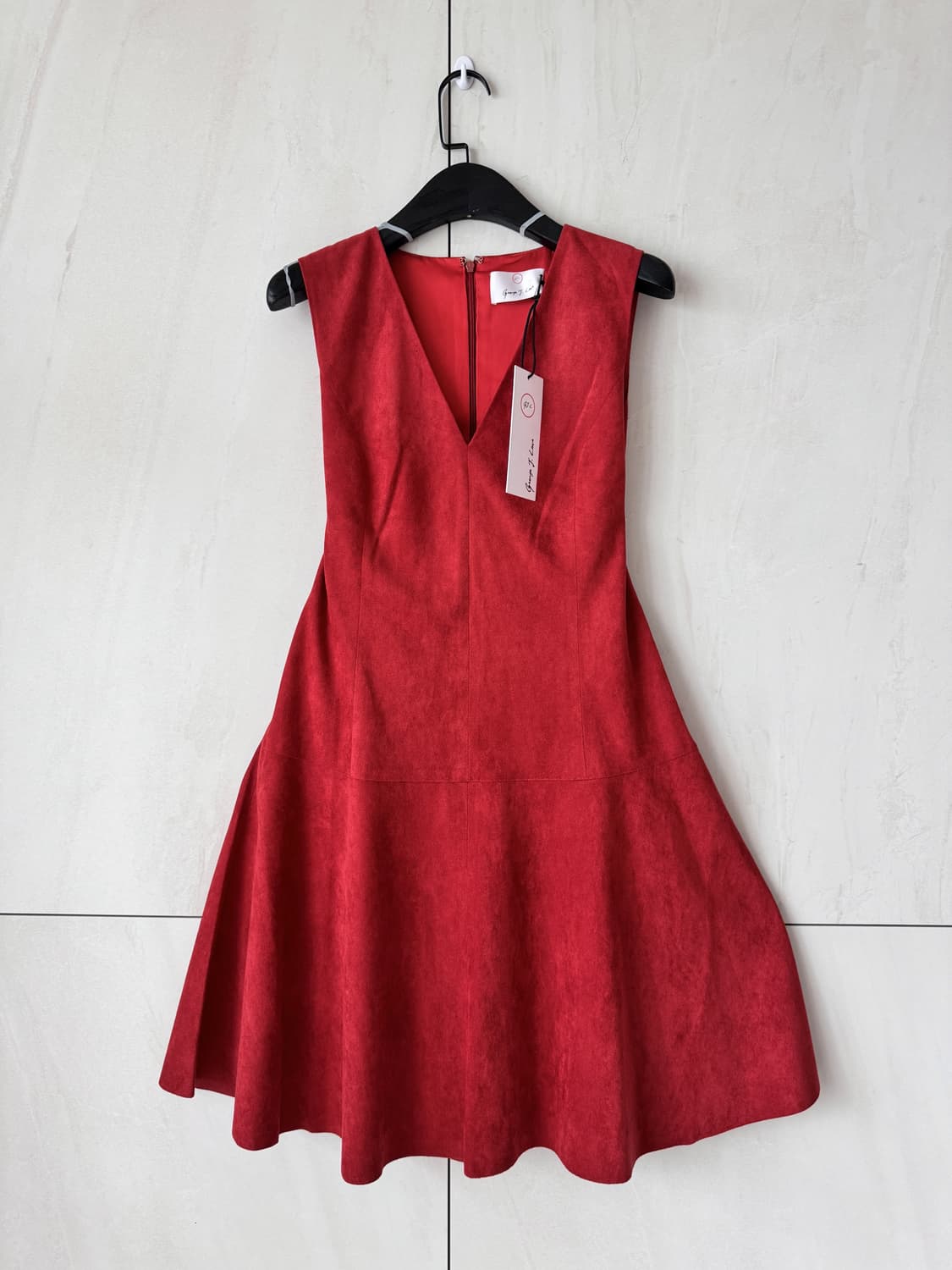 새상품 George J. Love 레드 V넥 원피스 38(44,55사이즈 상품이미지2
