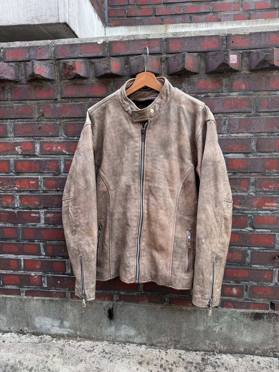 더티 페이딩 양가죽 라이더자켓  상품이미지1