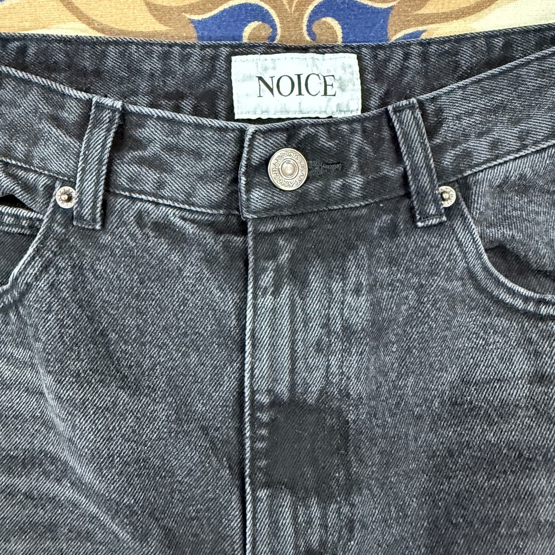 (M)노이스 NOICE 흑청 와이드 데님 팬츠 상품이미지2