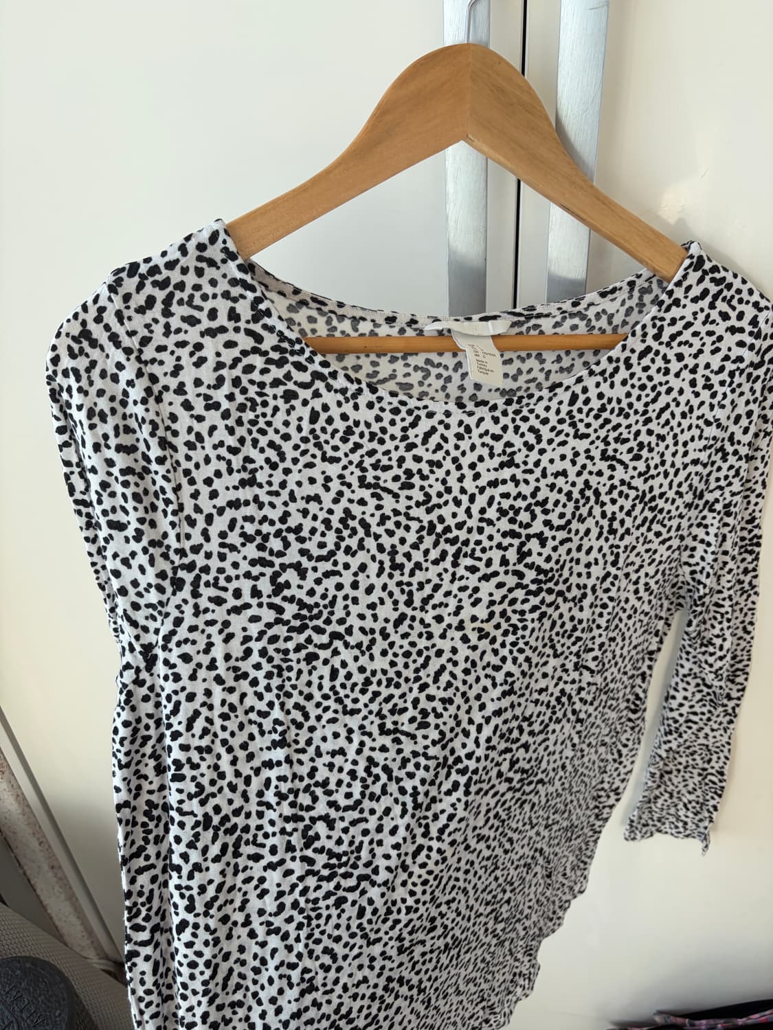 H&M 레오파드 도트 텐션 긴팔티 상품이미지3