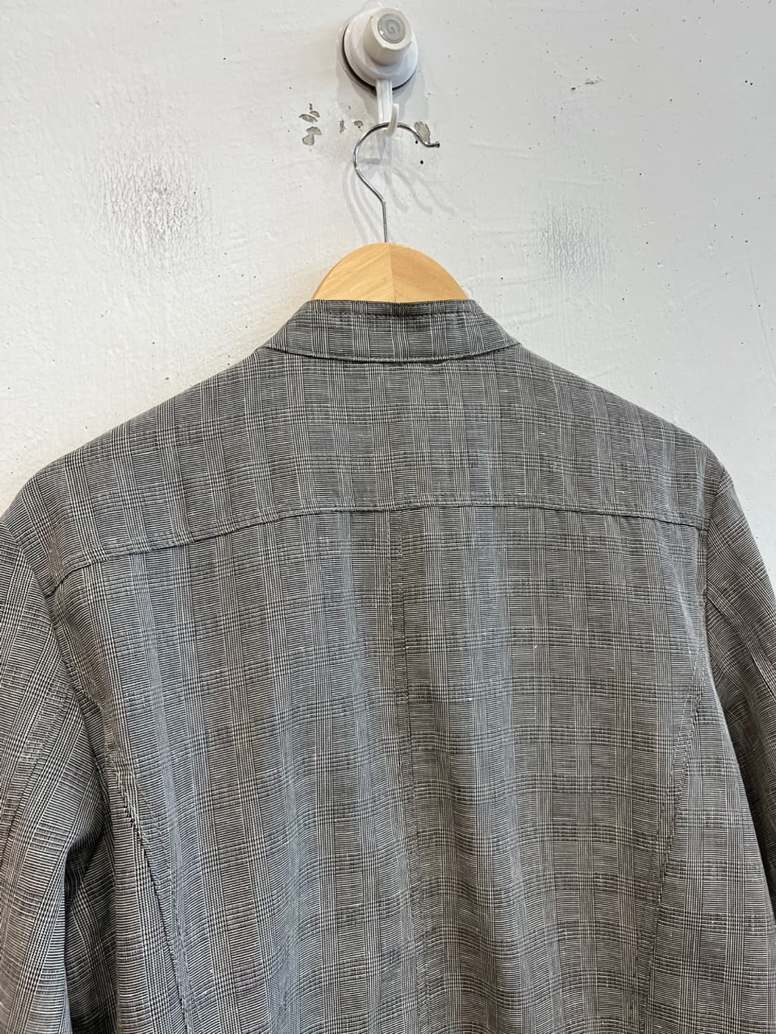 ZARA MAN 자라 린넨 체크 봄버 블루종 자켓 상품이미지4