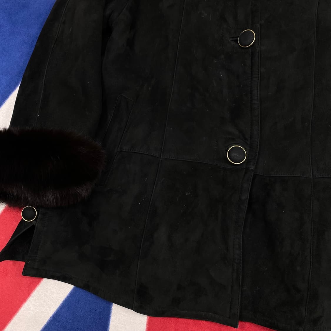 양가죽 폭스퍼 스웨이드 무스탕 실측 여성 55-66 상품이미지4