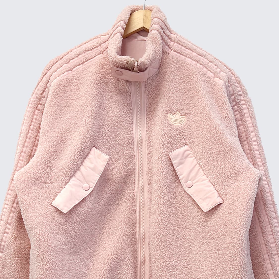 아디다스 양털 쉐르파 빅로고 리버시블 양면 코트 바람막이 자켓 점퍼 M 상품이미지2