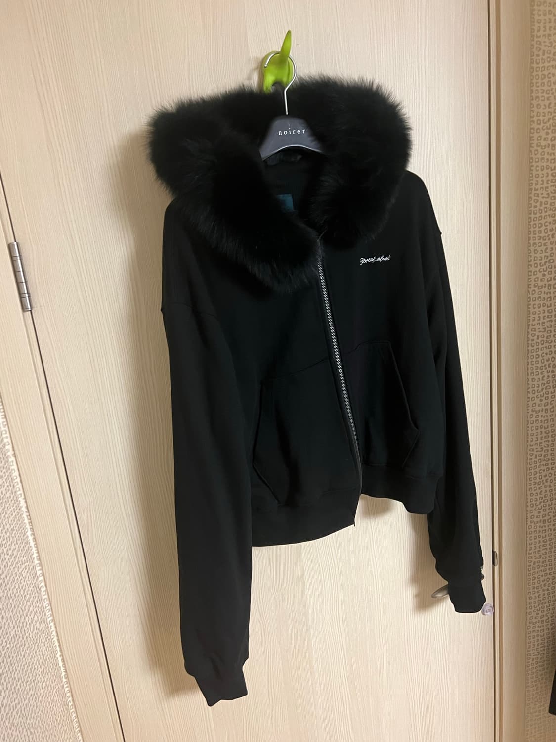 언더마이카 24fw 폭스퍼 후드집업자켓 블랙 2사이즈 상품이미지3