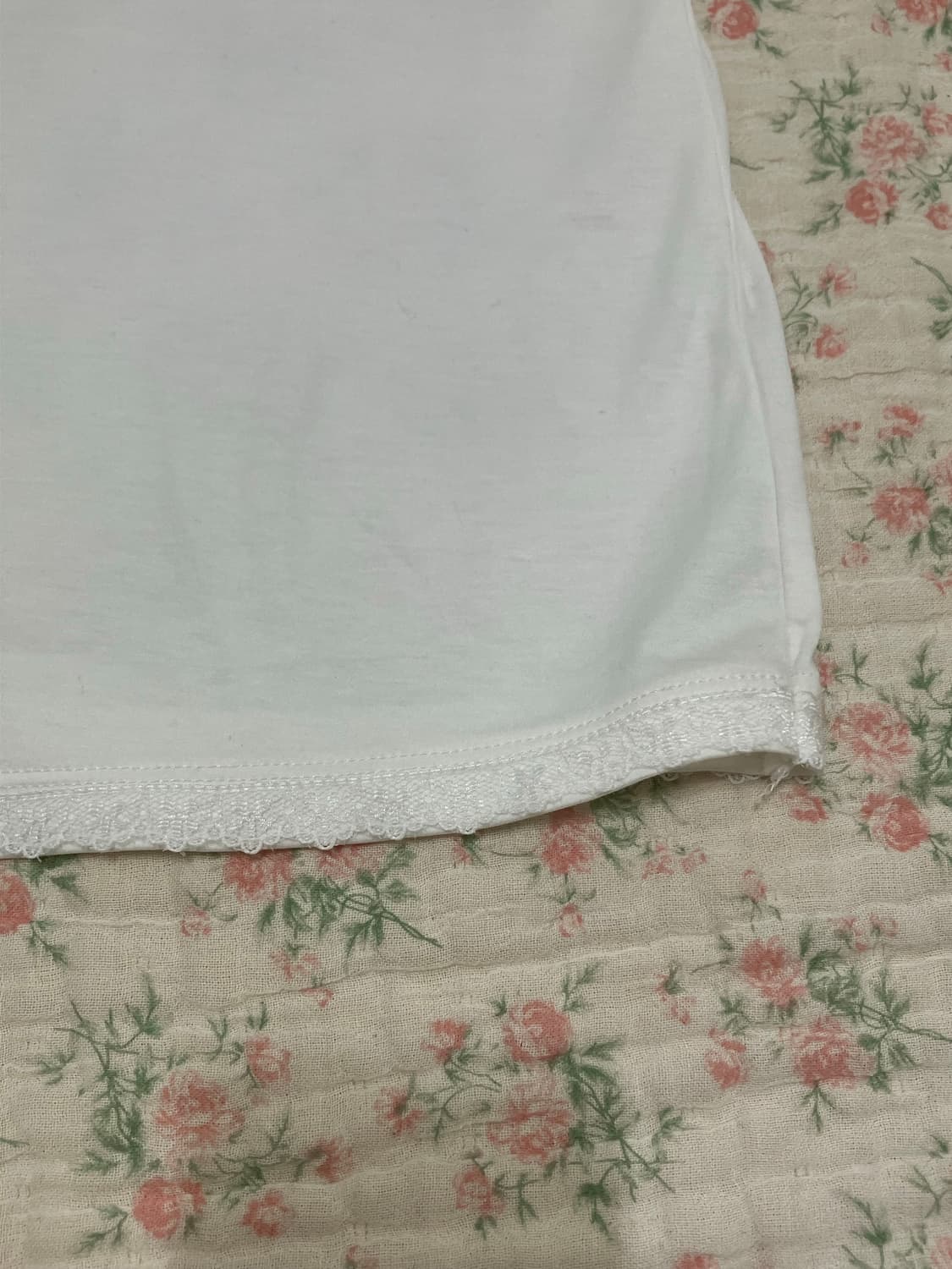 빈티지 화이트 진주 큐빅 레이스 나시 1102 모리걸 y2k 스트릿 갸루 상품이미지5