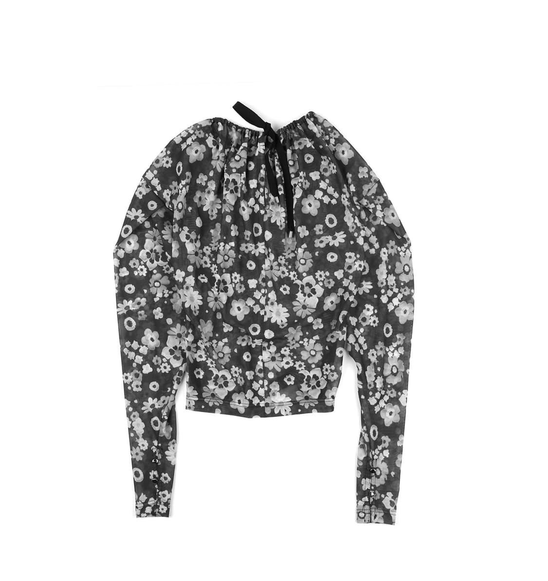 yunse 윤세 Flower Print Blouse (Black) 상품이미지1