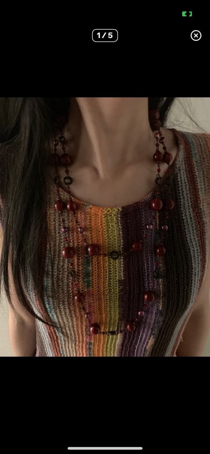 레드비즈 롱 목걸이 상품이미지4