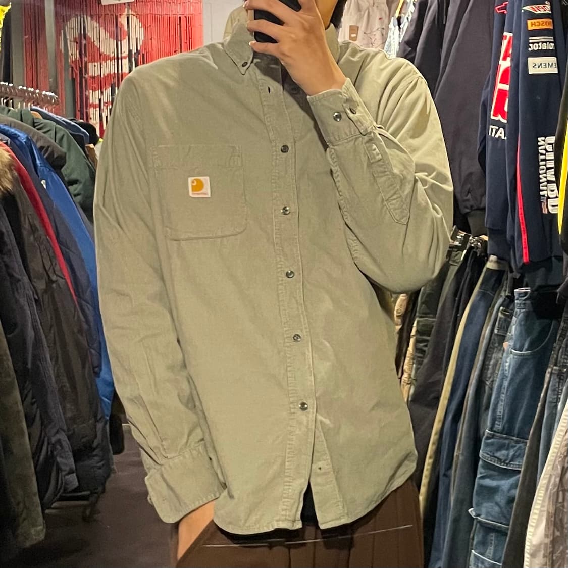 [IM] carhartt 칼하트 그레이 코듀로이 셔츠 상품이미지4