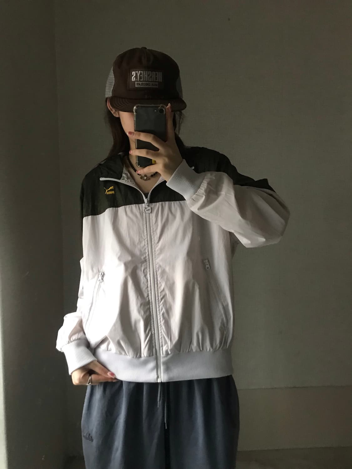 퓨마 화이트 카키 바람막이 상품이미지4