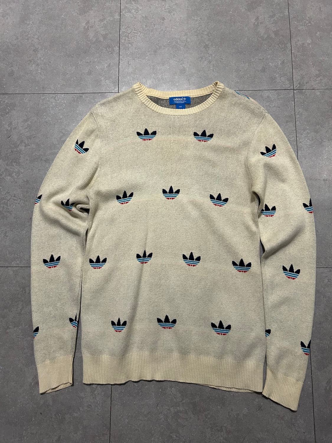 00s 아디다스 멀티 트레포일 빈티지 코튼 니트  95size  상품이미지2