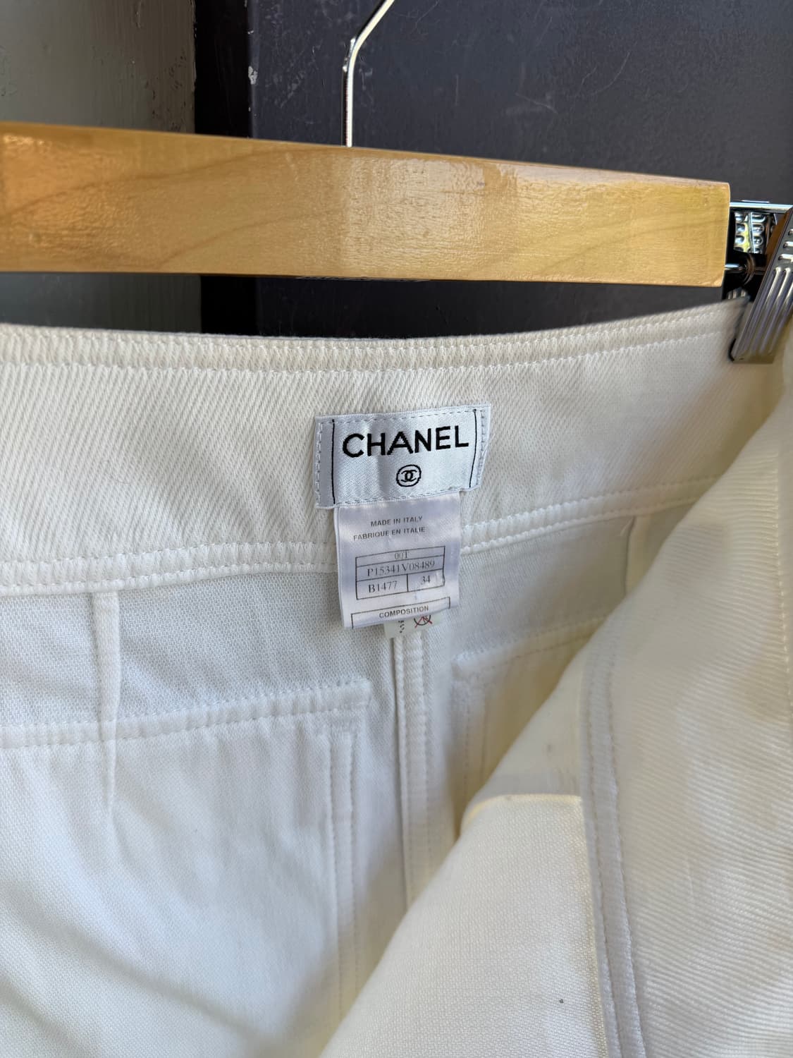 34/ 샤넬 00AW 화이트 코튼 스커트 상품이미지7