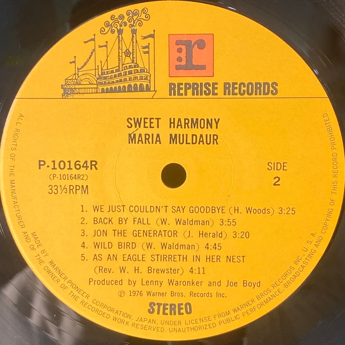 (중고LP-포크록) Maria Muldaur -Sweet Harmony 상품이미지5