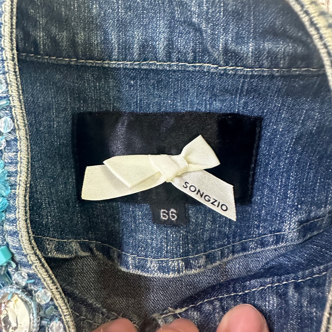 66 송지오 청자켓 비즈장식 자켓 0421D 상품이미지2