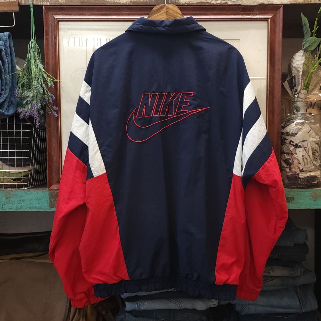 90s  나이키 엠브로이더리 레트로 집업자켓 바람막이 110 상품이미지1