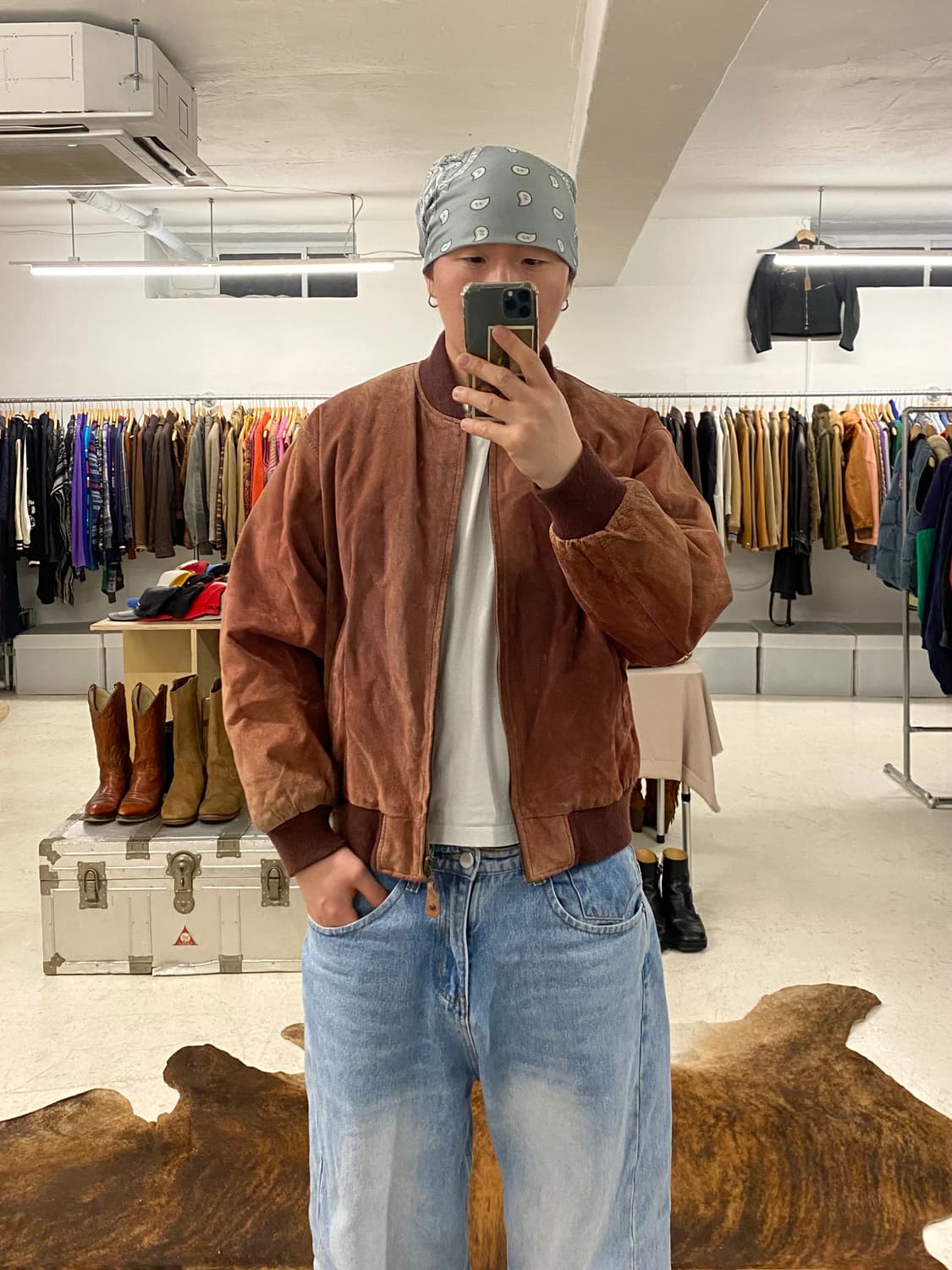 80's VTG hard faded suede blouson 하드 페이딩 상품이미지1