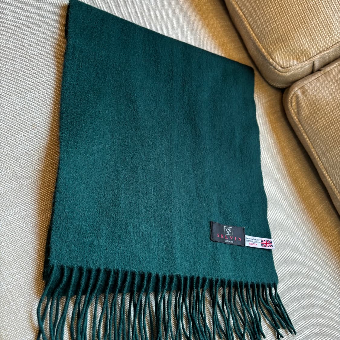Selvin (셀빈) 영국산 100% 캐시미어 딥그린 머플러 상품이미지5