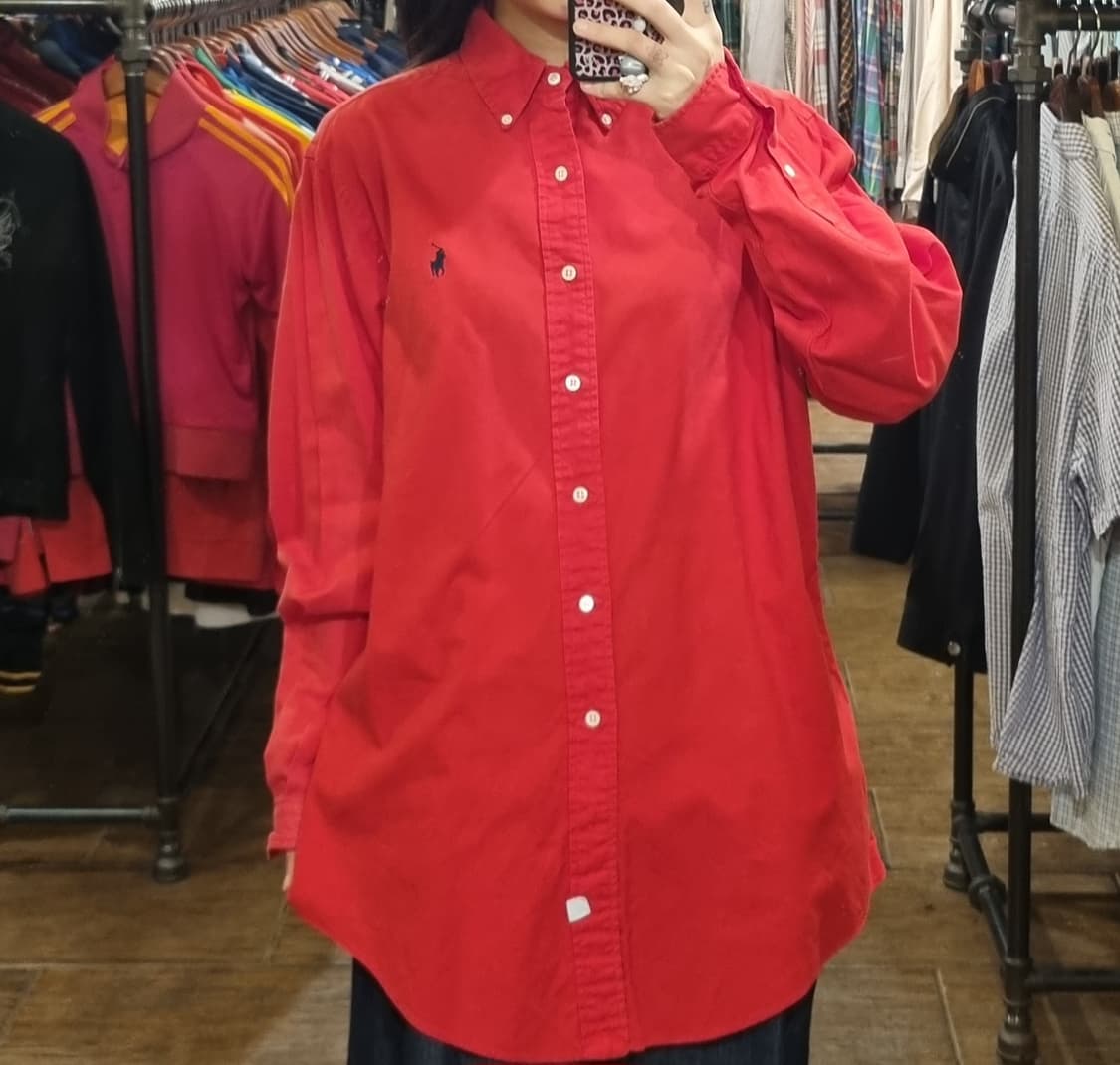 [Hi] polo 폴로 긴팔 셔츠 레드 상품이미지1