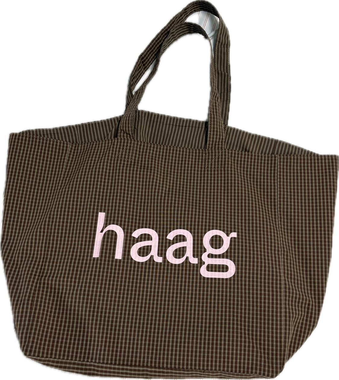 헤이그 체크 에코백 브라운 상품이미지3