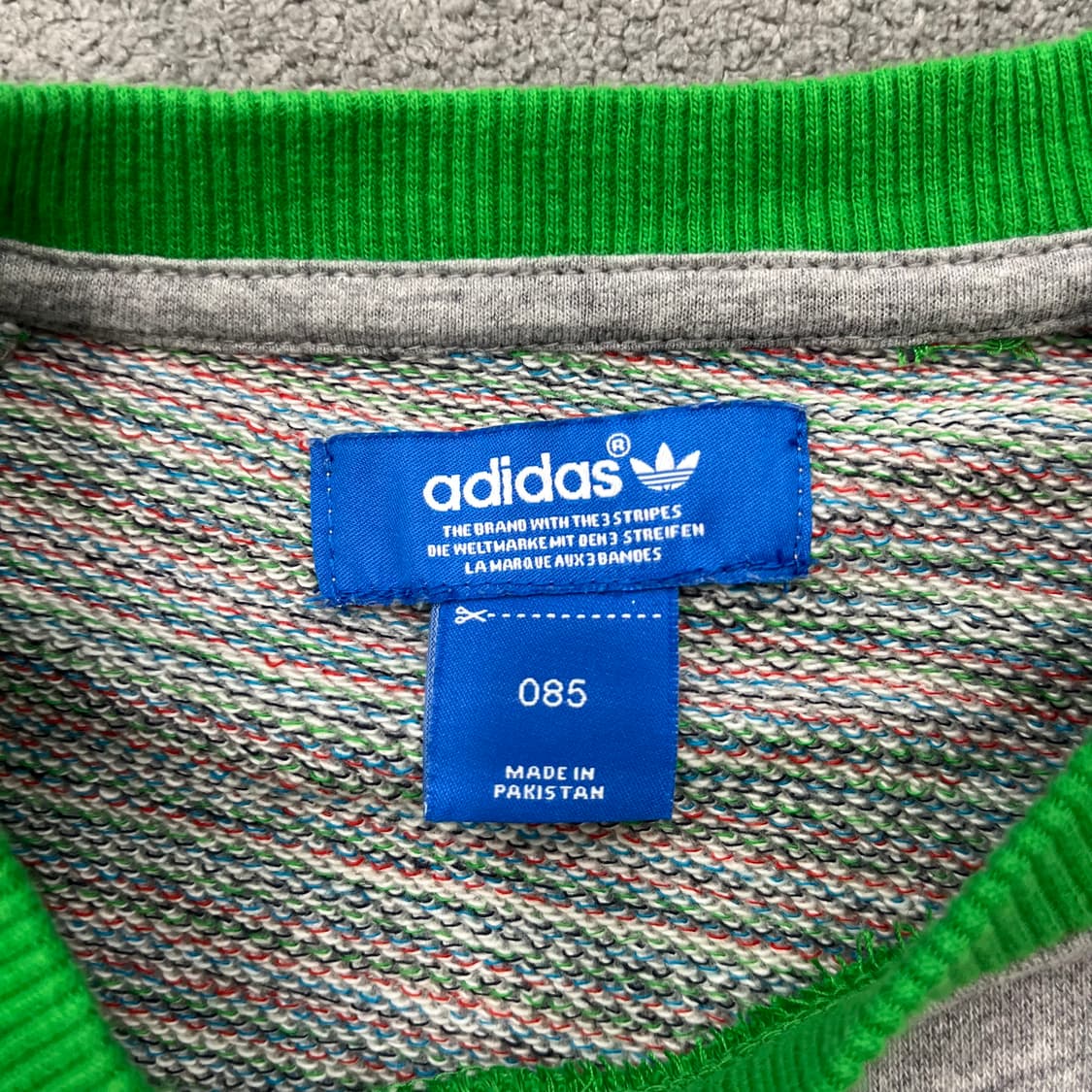 85 아디다스 트레포일 맨투맨 회색/녹색 상품이미지4