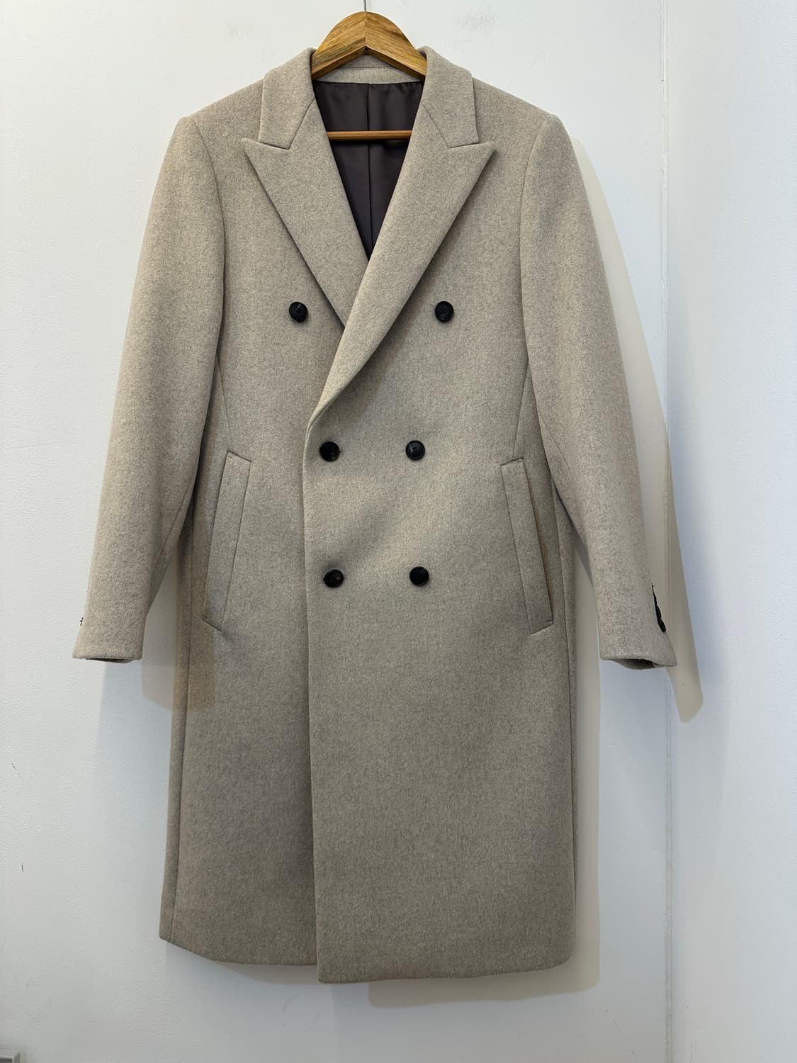 95)지오송지오 오트밀 더블 캐시미어 코트 상품이미지1