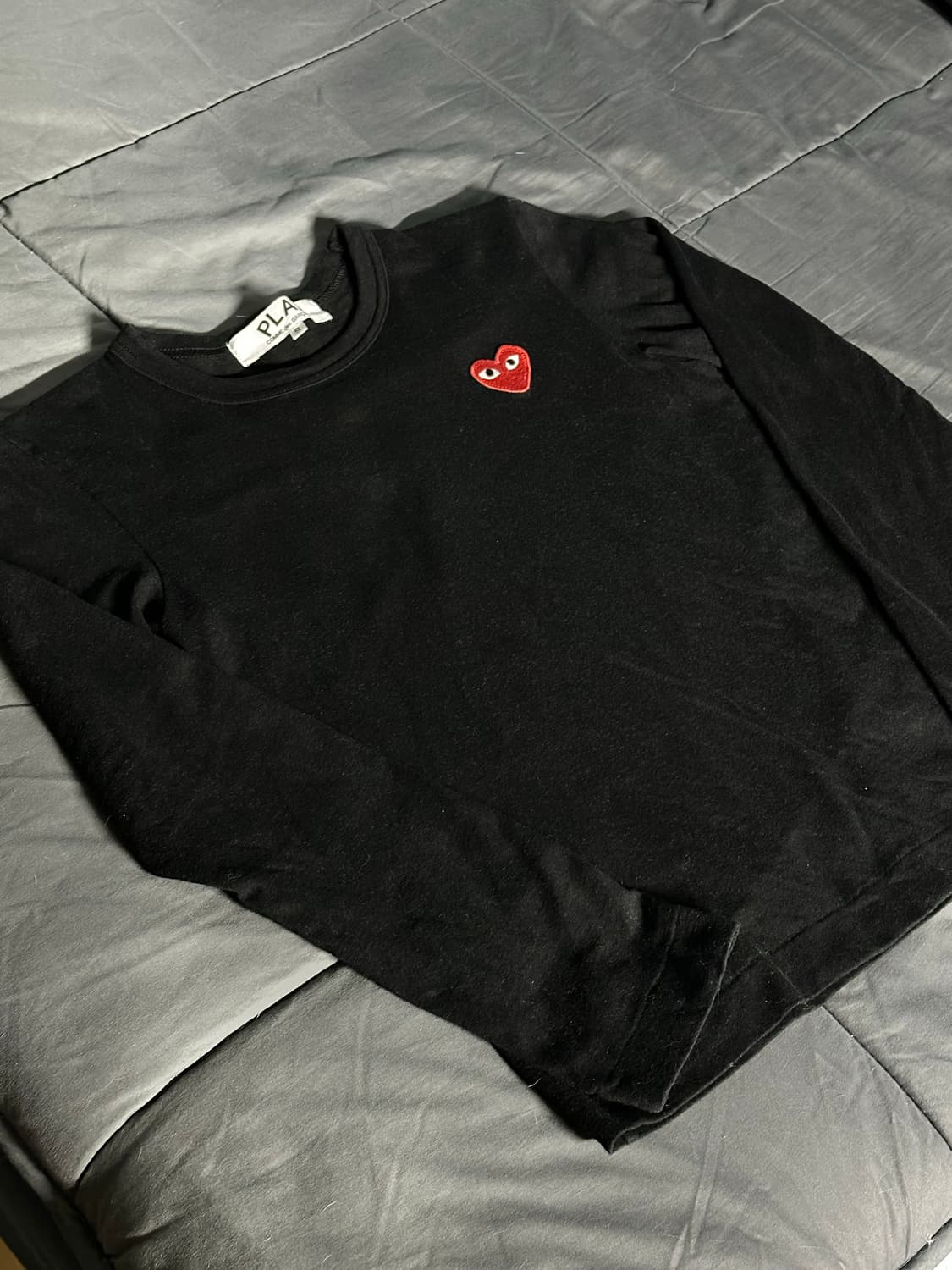 꼼데가르송 하트 롱슬리브 블랙 상품이미지2