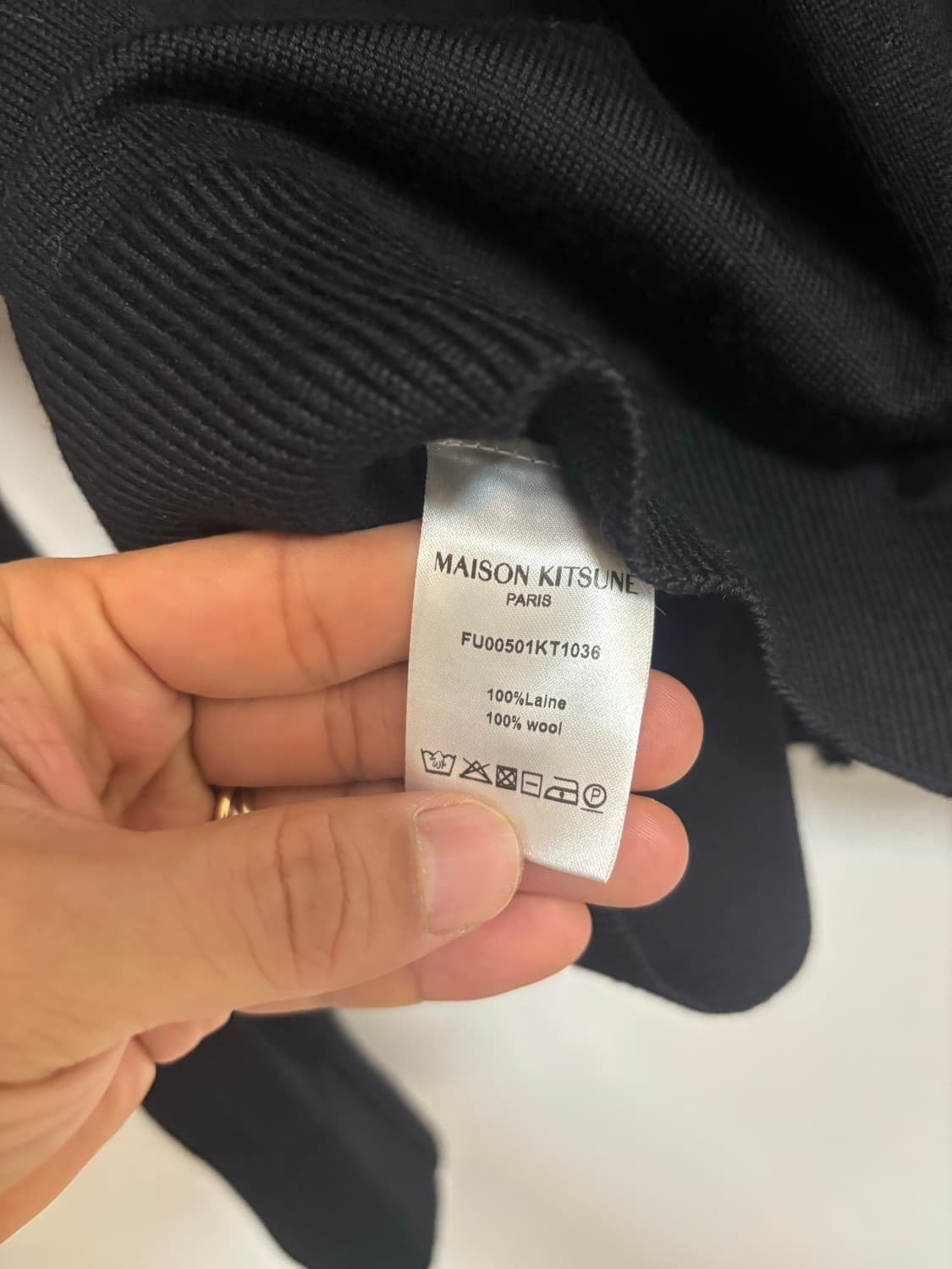 메종키츠네 트리컬러 폭스 울가디건 네이비 L 상품이미지4