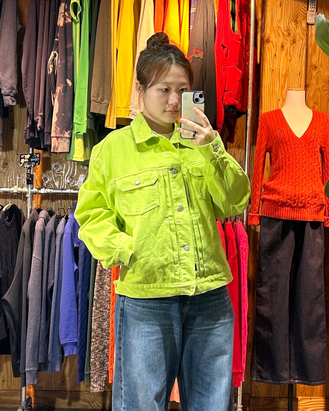 M 디키즈 투포켓 네온그린 데님 자켓 상품이미지1