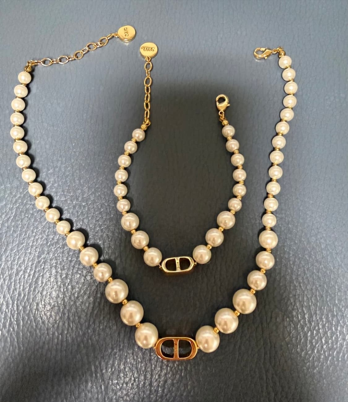 디올 업사이클링 진주 목걸이 팔찌 세트 상품이미지1