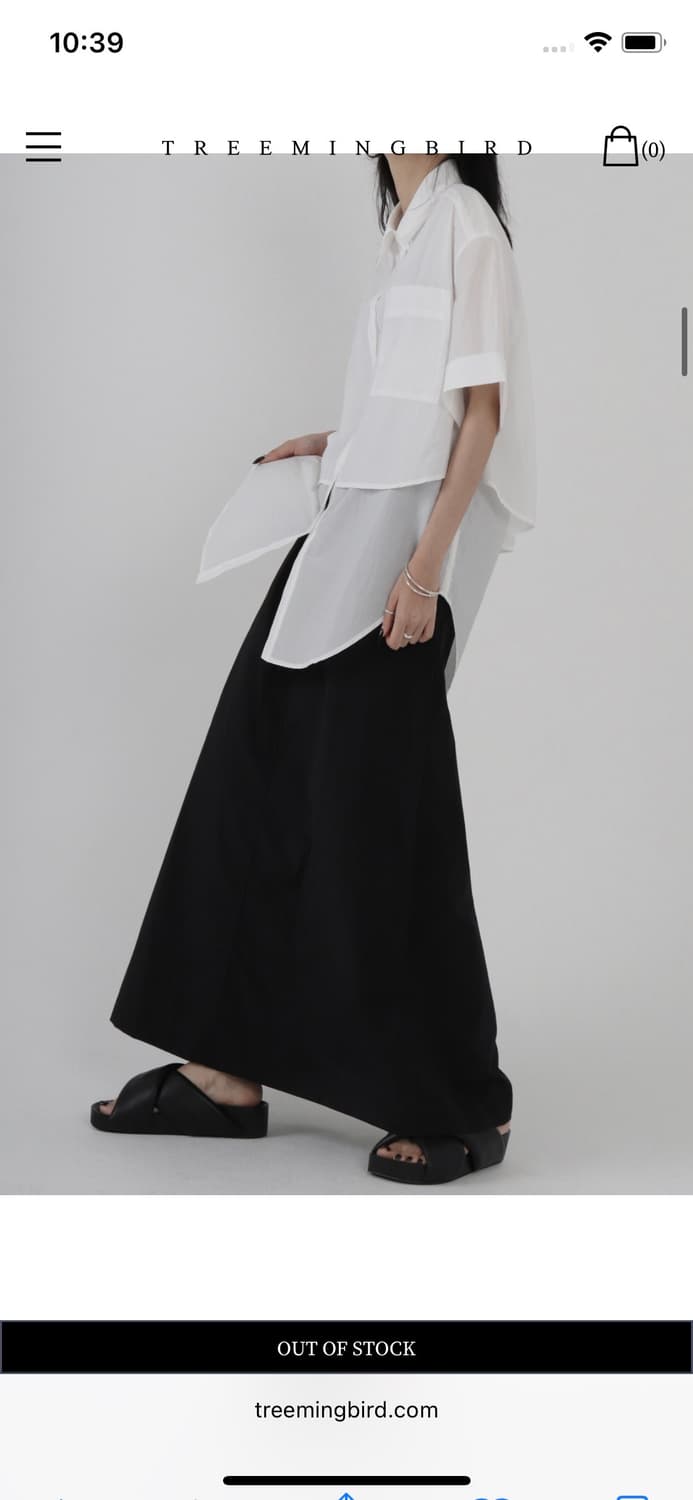 새상품)트리밍버드 레이어드 하프 셔츠 화이트 상품이미지8