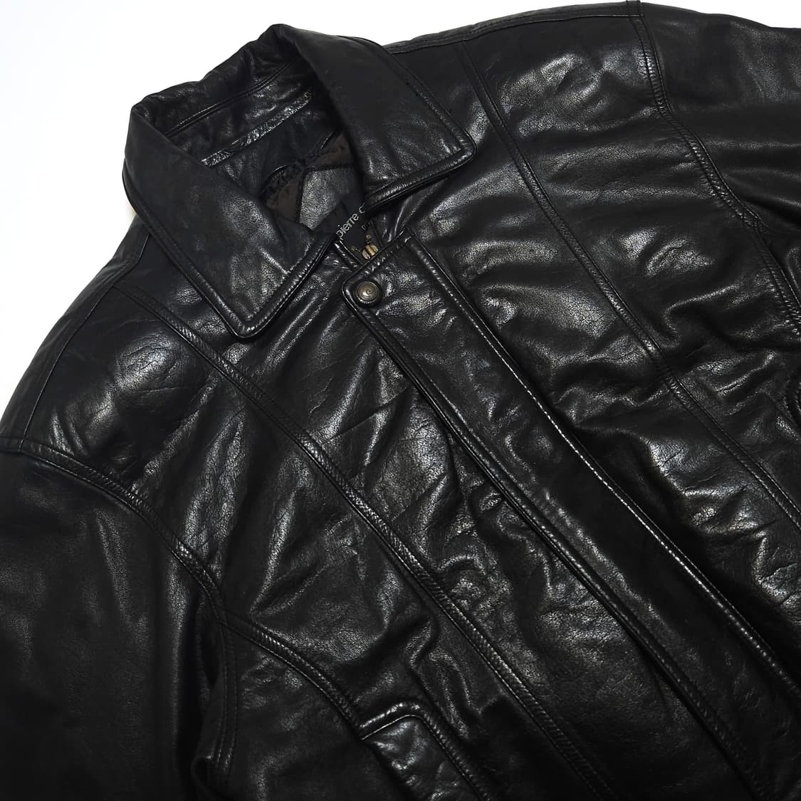 피에르가르뎅 90s 램 레더 봄버 자켓 블랙 상품이미지5