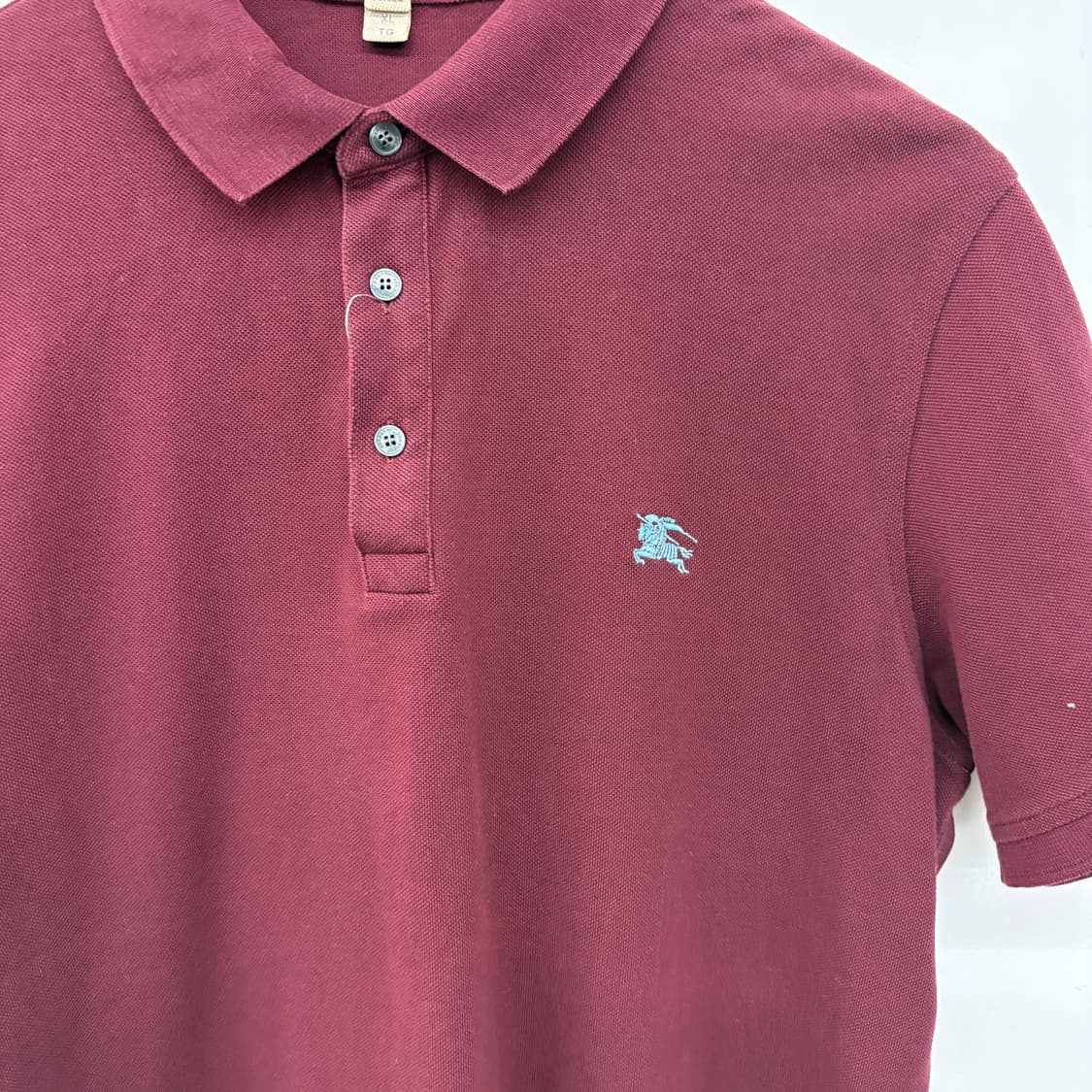 버버리 반팔 카라티 버건디 남L 상품이미지2