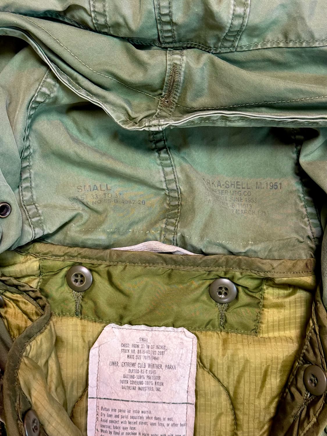 50s USARMY M-51 피쉬테일 파카 오리지널 밀리터리 상품이미지3